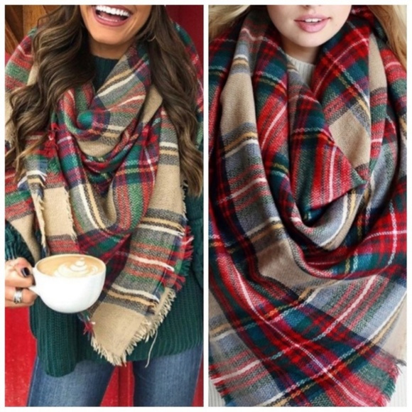 Accessories - PLAID OVERSIZE BLANKET SCARF
